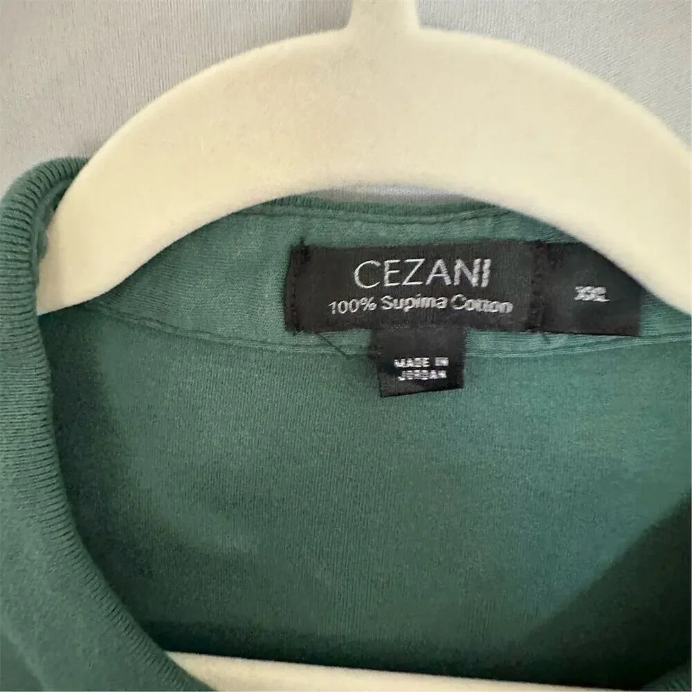 Cezani Men's 2XL Moss Green‎ 1/4 Zip Supima Cotton long sleeve henley 1/4 zip - Picture 4 of 11